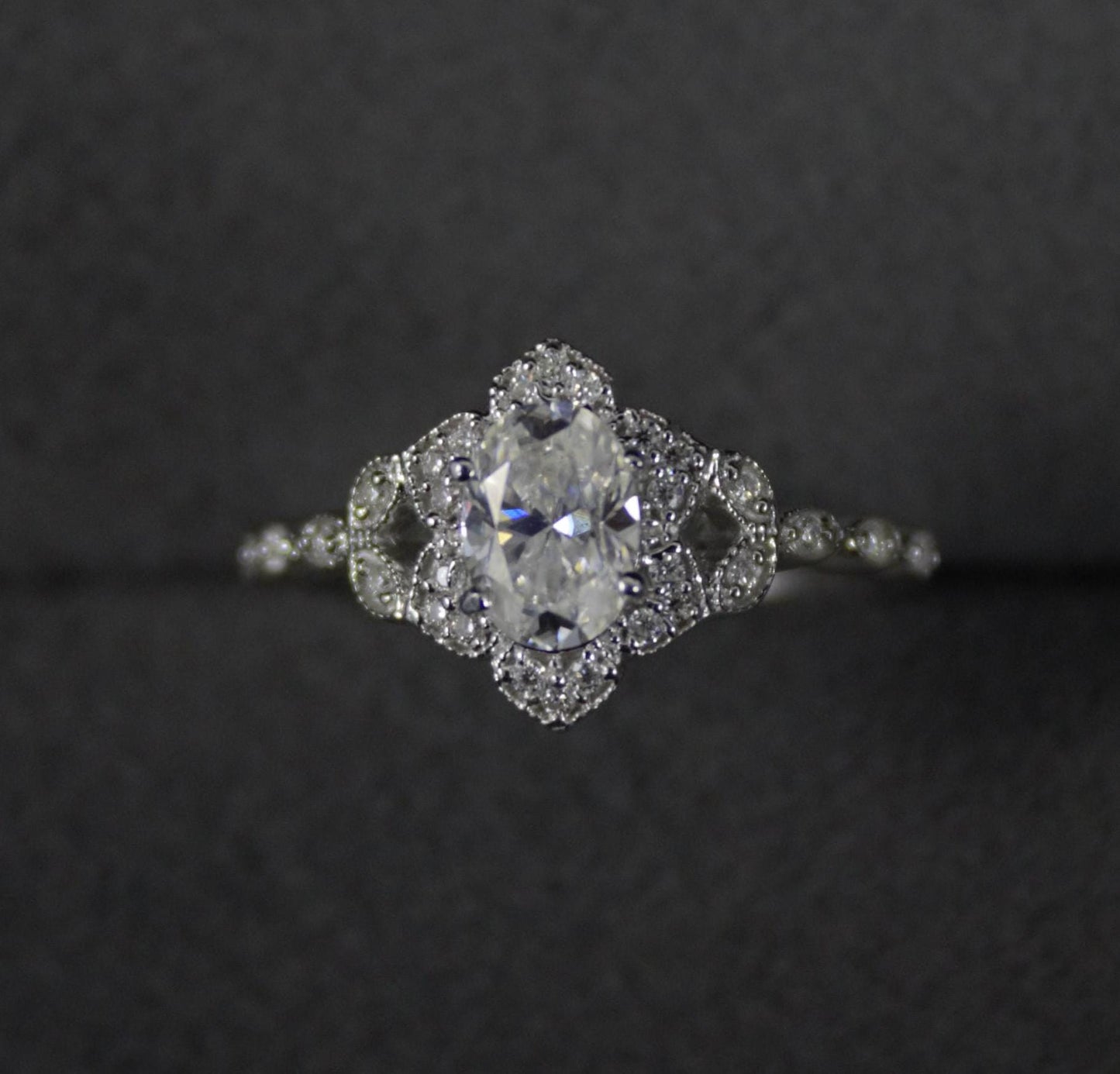 Art Deco Moissanite Ring – Vintage Style 925 Sterling Silver Jewelry, Dainty Designer Jewelry, Engagement Ring, Gift for Her