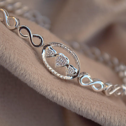 925 Sterling Silver Moissanite Bracelet, White Moissanite Jewelry for Her, 7.5 Inches Minimalist Bracelet, Designer Bracelet, Birthday Gift