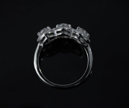 Oval Cut Moissanite White Stone Ring, Wedding/Engagement Ring for Bride, Statement Silver Moissanite Jewelry, Anniversary Gift for Wife