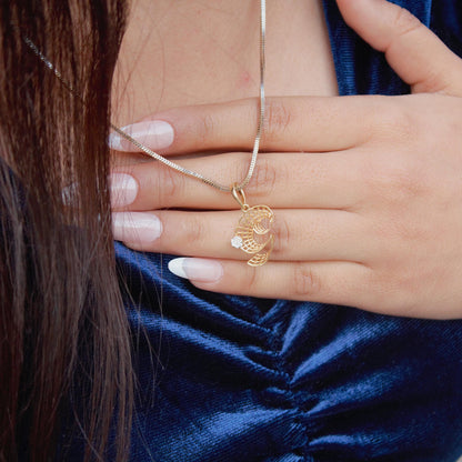 18K Solid Yellow Gold Pendant Without Chain, Seven Stone Alphabet Real Diamond Pendant, Elegant Charm Gold Pendant Gift For Special One