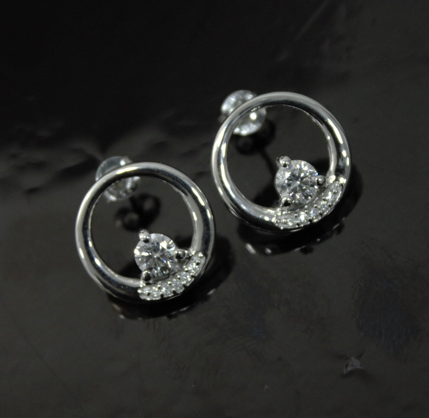 Round Moissanite Stud Earring for Women, Statement Stud Earring Silver, Round Cut Earrings, 925 Sterling Silver Studs, Perfect Birthday Gift