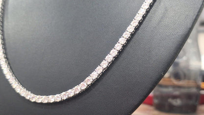25 tcw Lab Grown Diamond Tennis Necklace, Solid Gold Diamond Chain, 4 mm Diamond Necklace, Statement Designer Necklace, Unisex Gift