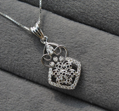 IGI Certified Diamond Jewelry, Natural Diamond Gold Jewelry, 18K Solid Gold Pendant with Chain and Stud Earring Set, Lightweight Dainty Set