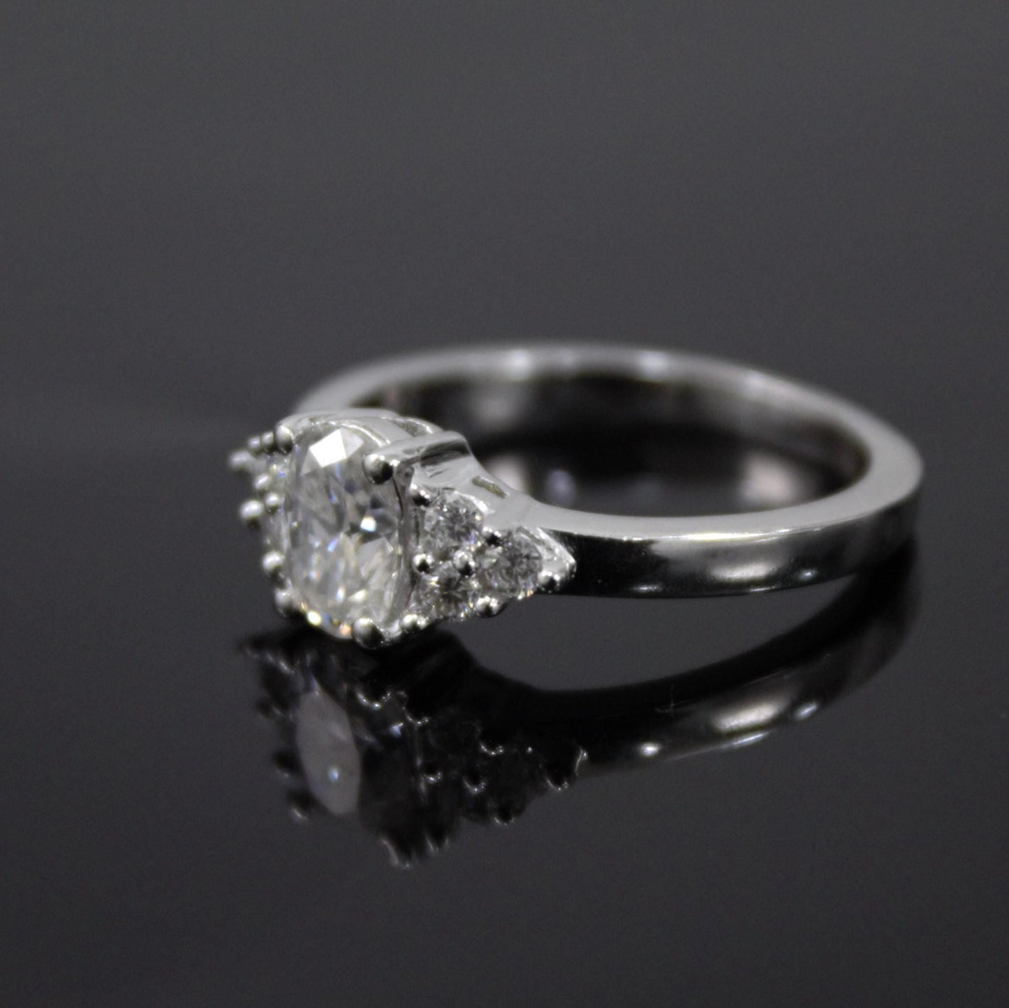 Solitaire Oval Moissanite Ring in 925 Sterling Silver, Dainty Silver Ring, Handmade Ring for Women, Classic Silver Ring for Anniversary Gift