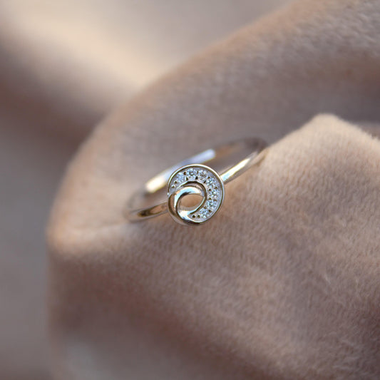 925Sterling Silver Engagement Ring, Dainty Propose Ring for Her, Cubic Zirconia Silver Ring, Handmade Silver Ring, Stacking Ring, CZ Jewelry