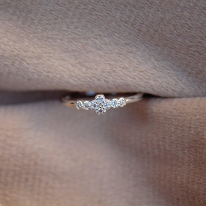 Women Engagement Ring, Art Deco Ring, Cubic Zirconia Silver Ring, 925 Sterling Silver Ring, Everyday Ring, Promise Ring, Delicate Ring Gift