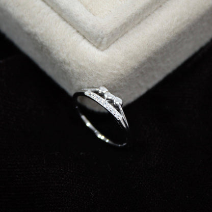 Mini Heart 925 Silver Ring, Cubic Zirconia Sterling Silver Ring, Daily Wear Silver Jewelry, 1 gram Lightweight Tiny Heart Ring for Daughter