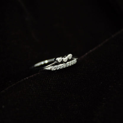 Mini Heart 925 Silver Ring, Cubic Zirconia Sterling Silver Ring, Daily Wear Silver Jewelry, 1 gram Lightweight Tiny Heart Ring for Daughter