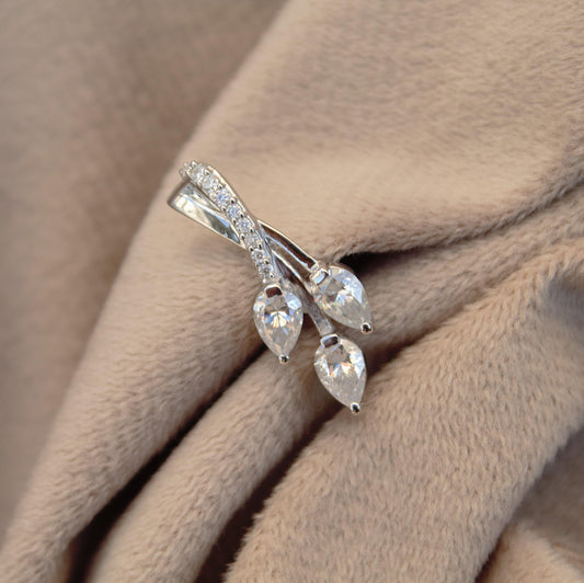 Pear Cut Moissanite Pendant, 925 Sterling Silver Charm Pendant, Designer Moissanite Jewelry, Handmade Prong Set Pendant, Gift for Sister