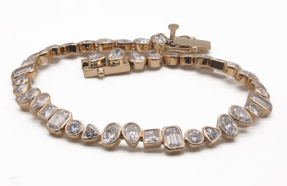 Moissanite tennis bracelet, multi shape daily wear tennis bracelet