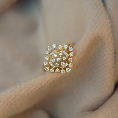 Natural Diamond Gold Ring, IGI Certified Diamond Jewelry, 18K Solid Gold Ring, Statement Gold Ring For Wife, H - I Color Diamond Gold Ring