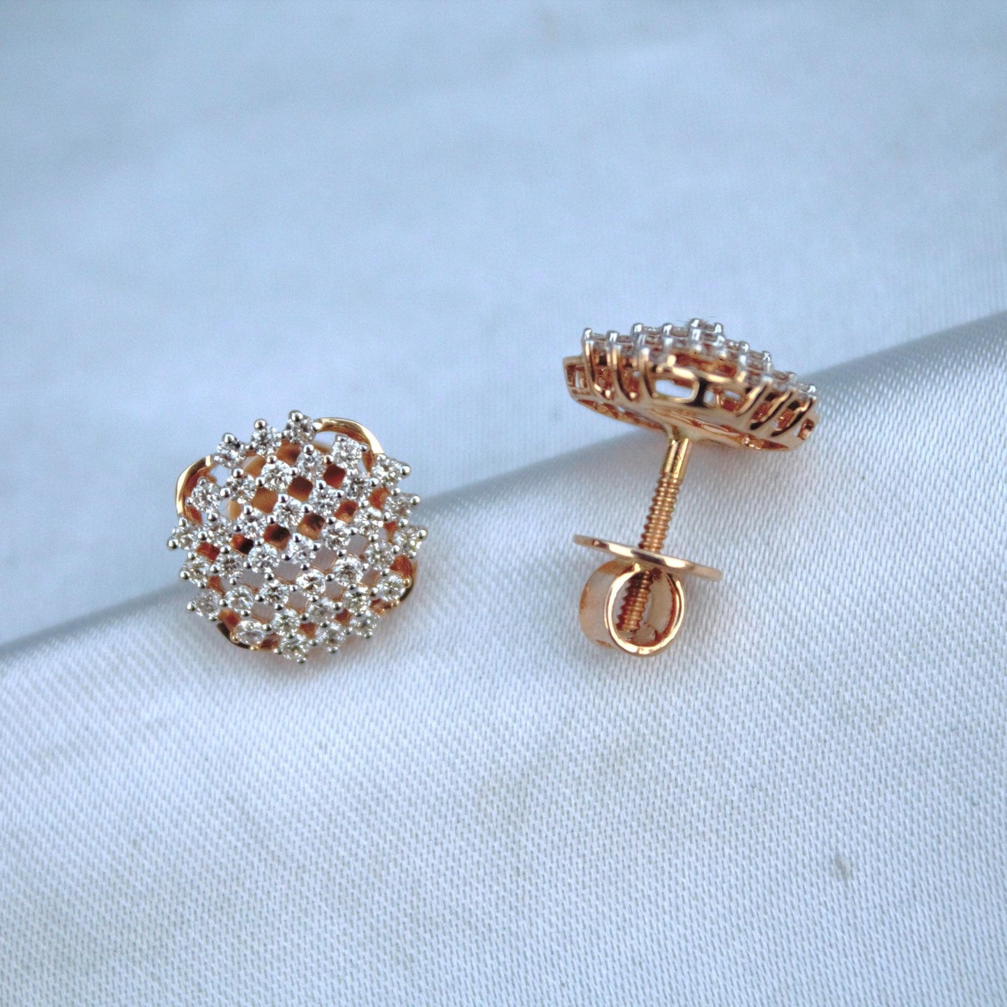 18k Yellow Gold Diamond Pendant & Earrings Set, Beautiful Cluster Diamond Jewelry for Special Day, Dainty Gold Jewelry Gift for Women