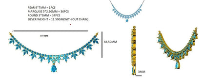 Gold Moissanite Necklace for Bride, D Color VVS1 Clarity Moissanite Necklace, Solid Gold Designer Jewelry, Wedding/Engagement Gold Jewelry