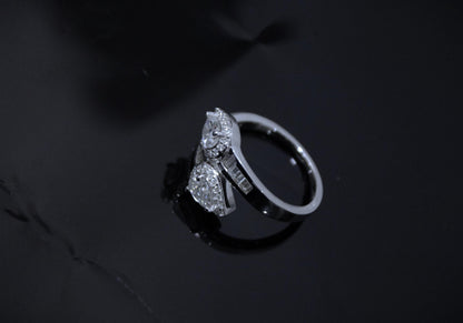 Pear Cut Moissanite Engagement Ring for Bride, 925 Sterling Silver Wedding Ring, Classic Anniversary Ring, Vintage Style Silver Ring US 6.5