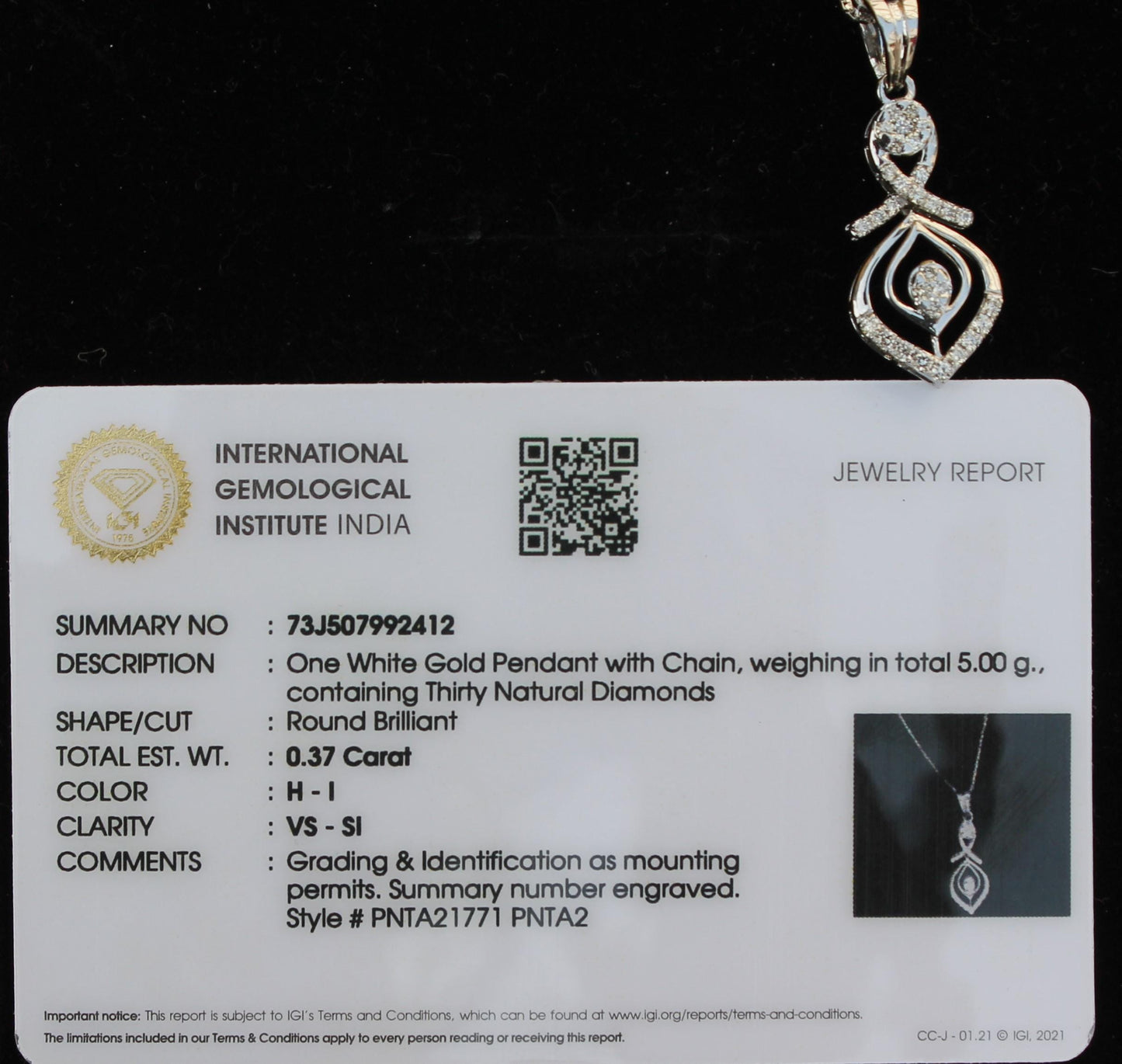 18K Real Gold Diamond Jewelry Set, IGI Certified Pendant Necklace & Earrings, Necklace with Earrings  Set, IGI Certified Gift for Women