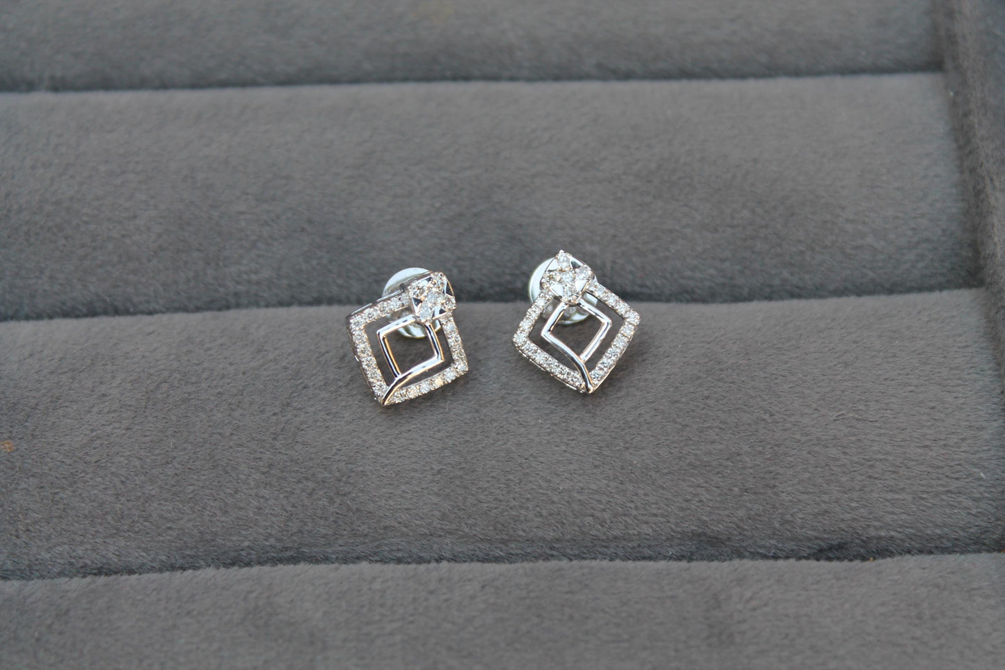 Diamond Gold Necklace with Earrings, 18K Gold Jewelry Set, Designer Gold Jewelry, Real Diamond Pendant with Chain and Stud Earrings Set