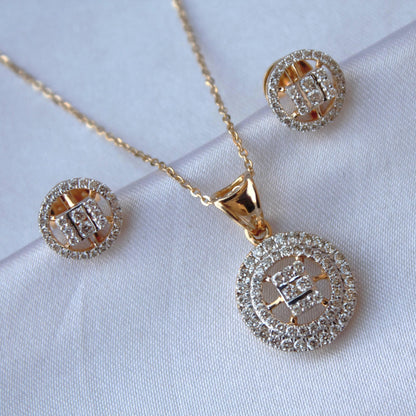 4.04 gram Necklace with 3.31 gram Earrings Set, Pendant Chain with Lightweight Earrings, High Quality Diamond Necklace Earring Set