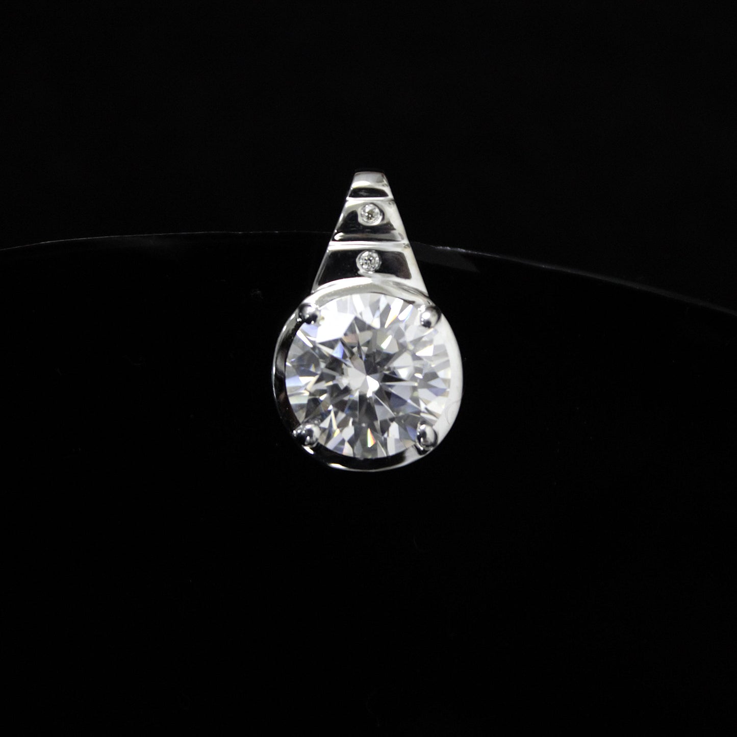 Round Moissanite Prong Set Solitaire Pendant, 925 Sterling Silver Jewelry, Everyday Wear Pendant, Perfect Anniversary Pendant, Ready to Ship