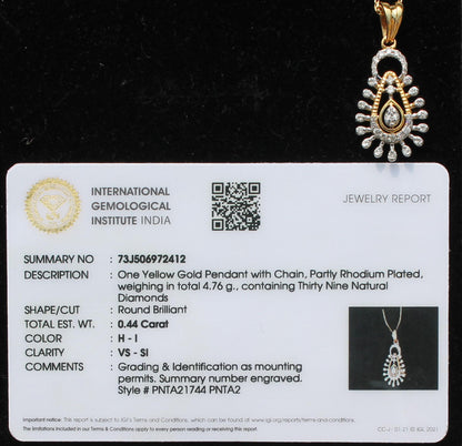 Real 18K Gold Necklace with Certified Diamond, Dainty Gold Pendant, Minimalist Jewelry for Women,  Elegant Everyday Wear Gift for Birthday