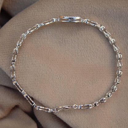 925 Sterling Silver Moissanite Bracelet, White Moissanite Jewelry for Her, 7.5 Inches Minimalist Bracelet, Designer Bracelet, Birthday Gift