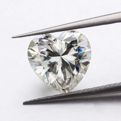 6 carat Heart moissainite - 12 mm Heart Shape moissanite - D Color VVS1 Moissanite Stone with GRA Certificate
