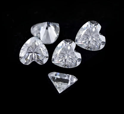 0.80 Carat - 1 Carat Heart Moissanite - 6 MM Heart Shape Moissanite- D Color VVS1 Moissanite Stone with GRA Certificate