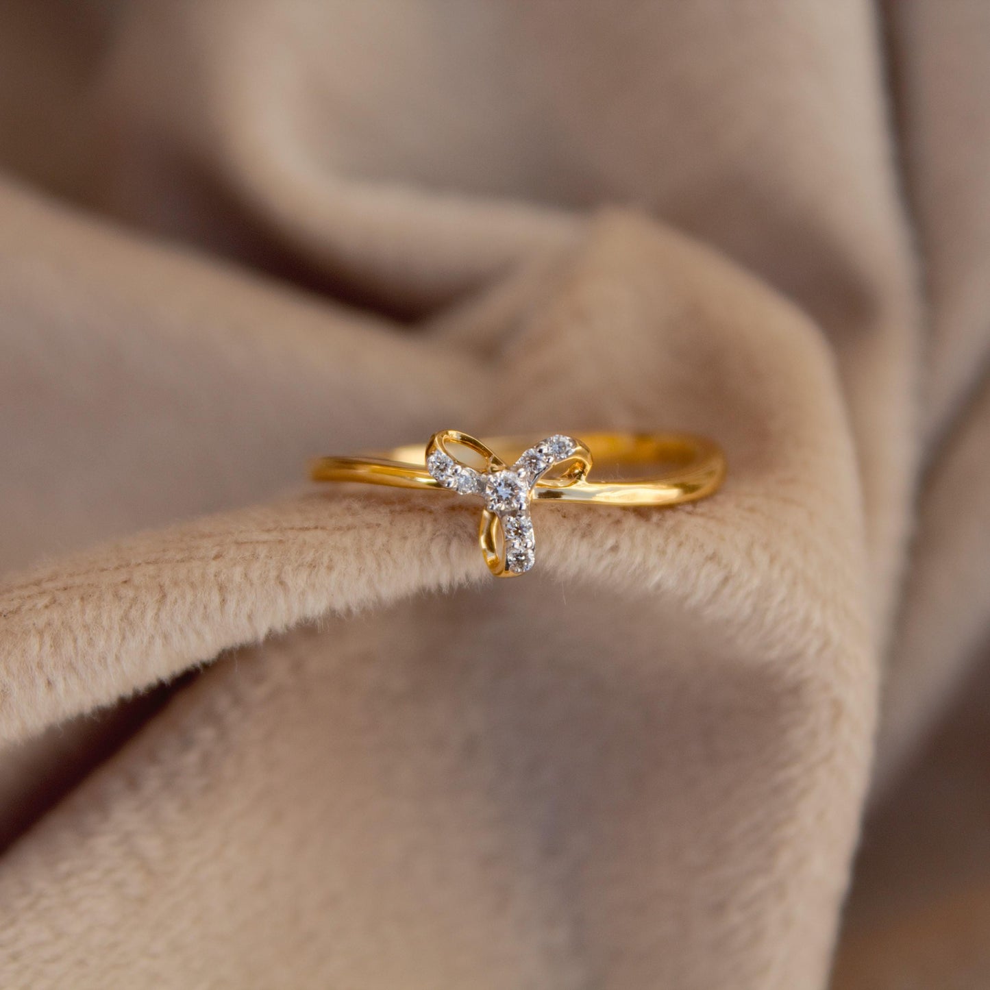 18K Real Gold Diamond Ring, H-I Color SI Clarity for Anniversary Gift, Seven Stone Natural Diamond Ring, Melee Natural Diamond Gold Ring