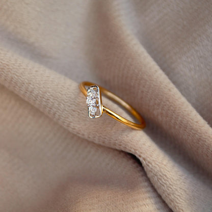 18K Solid Gold Dainty Ring, H-I Color SI Clarity Diamond Gold Ring, Natural Diamond Gold Jewelry, IGI Certified Gold Diamond Jewelry