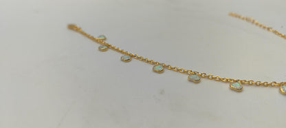 Opal Heart Necklace, Dainty Opal Jewelry, October Birthstone Necklace, 925 Sterling Silver Necklace for Women, Minimalist Necklace For Gift