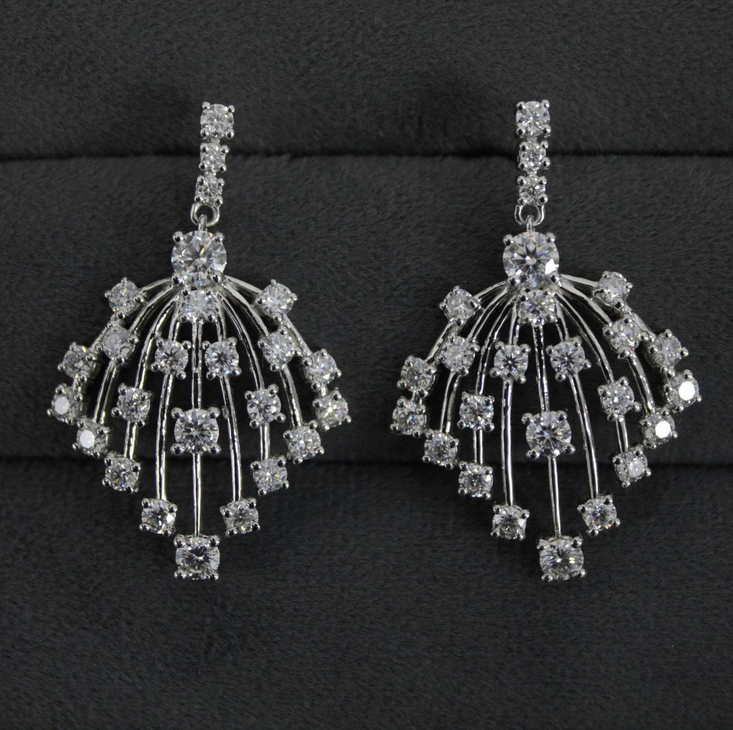 Moissanite 925 Sterling Silver Dangle Earrings, Designer Statement Earrings for Women, White Moissanite Jewelry, Wedding Earrings for Bride