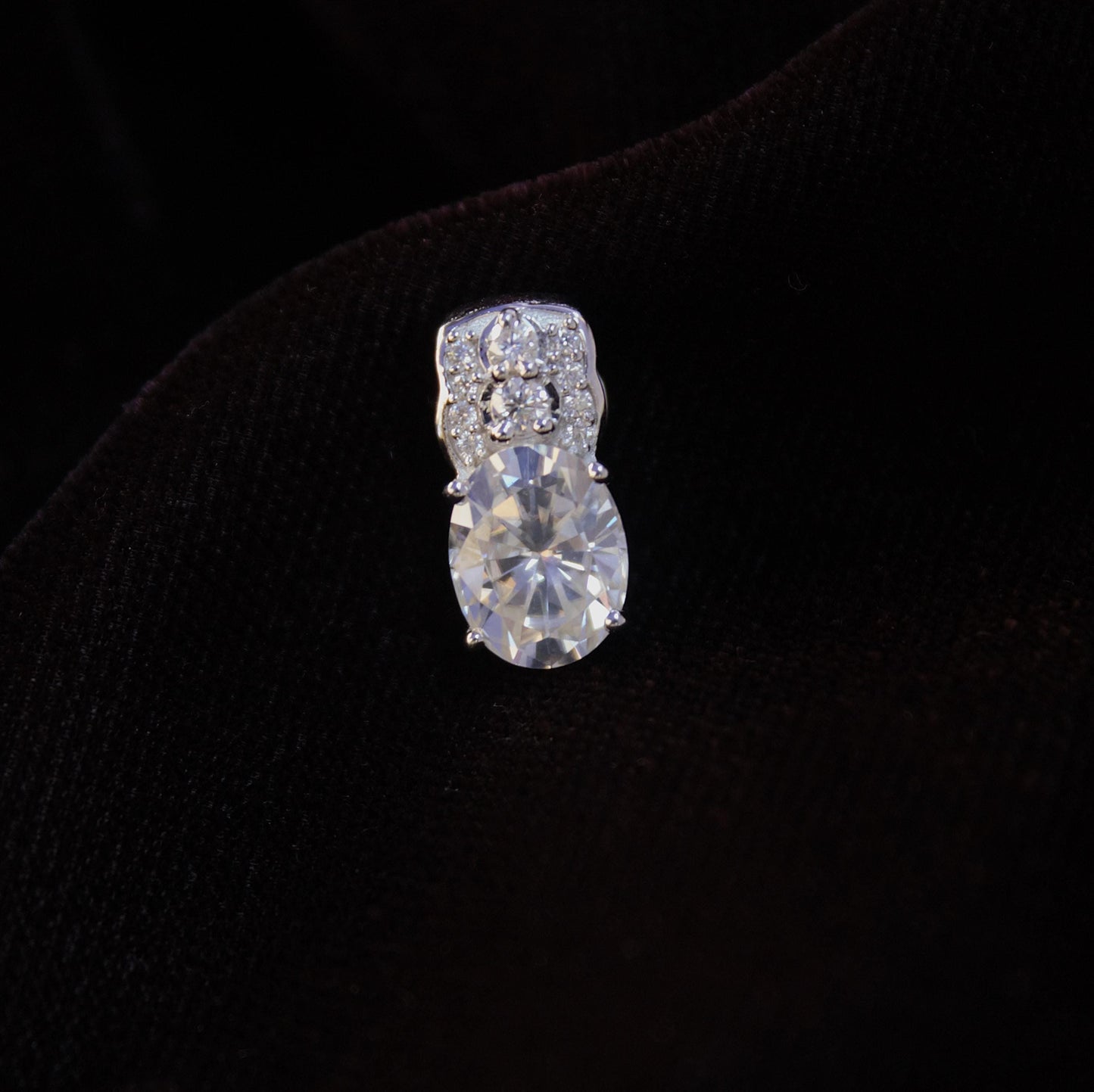 925 Sterling Silver Oval Cut Moissanite Pendant, Dainty Silver Pendant, White Moissanite Solitaire Pendant, Prong Setting Pendant for Chain