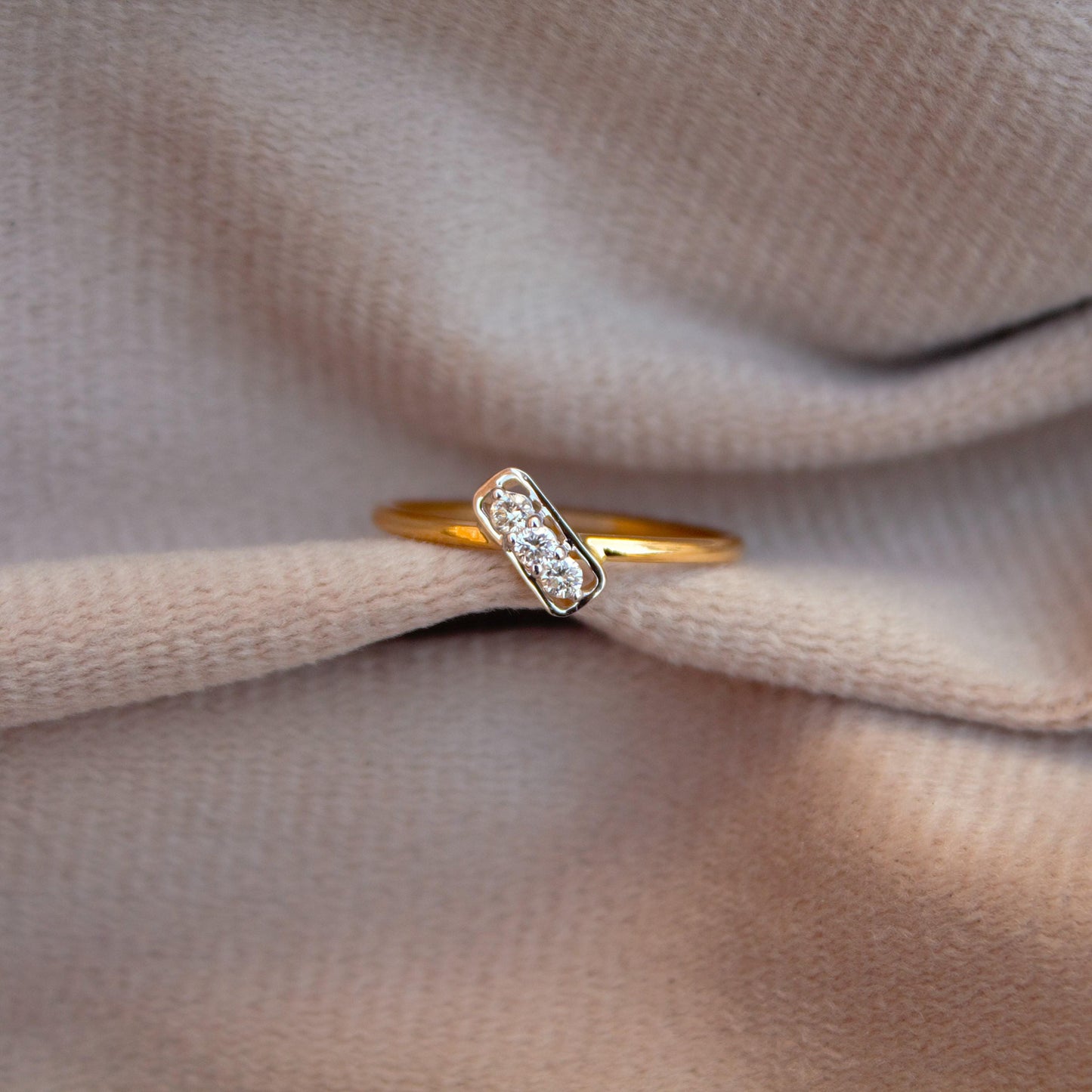 18K Solid Gold Dainty Ring, H-I Color SI Clarity Diamond Gold Ring, Natural Diamond Gold Jewelry, IGI Certified Gold Diamond Jewelry