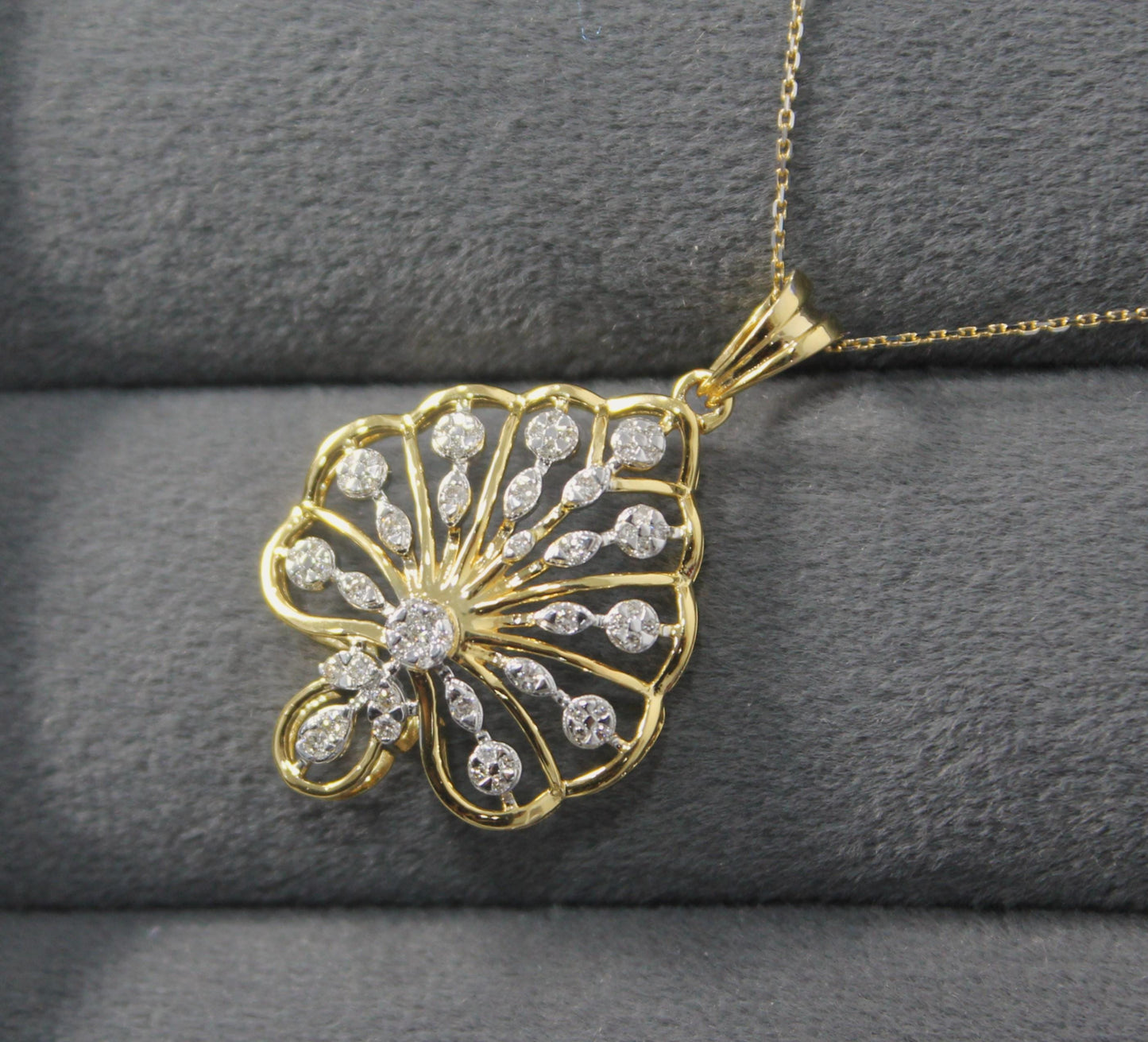 H-I VS - SI Natural Diamond Pendant Earring Set, IGI Certified Diamond Jewelry, Perfect Anniversary Gift, Designer Natural Diamond Gold Set