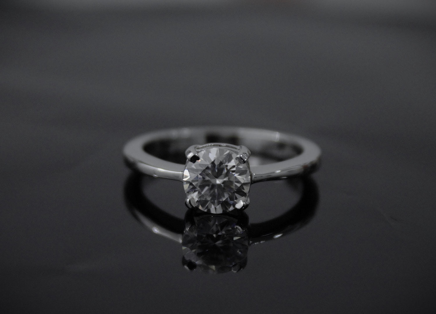 White Moissanite Round Cut Stone Ring, Solitaire Silver Ring, Minimalist Ring, Perfect Gift For Her, Single Stone Silver Moissanite Ring