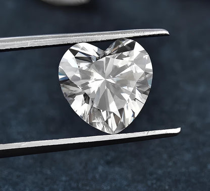0.80 Carat - 1 Carat Heart Moissanite - 6 MM Heart Shape Moissanite- D Color VVS1 Moissanite Stone with GRA Certificate