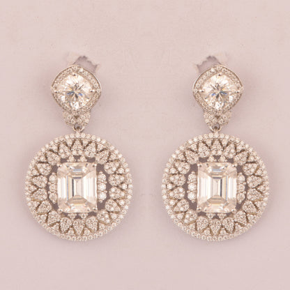 14K Gold Moissanite Dangle Earrings, Colorless Moissanite Jewelry, Push Back Earrings, Dangling Stud Earrings, Wedding Earring, Gift for Her