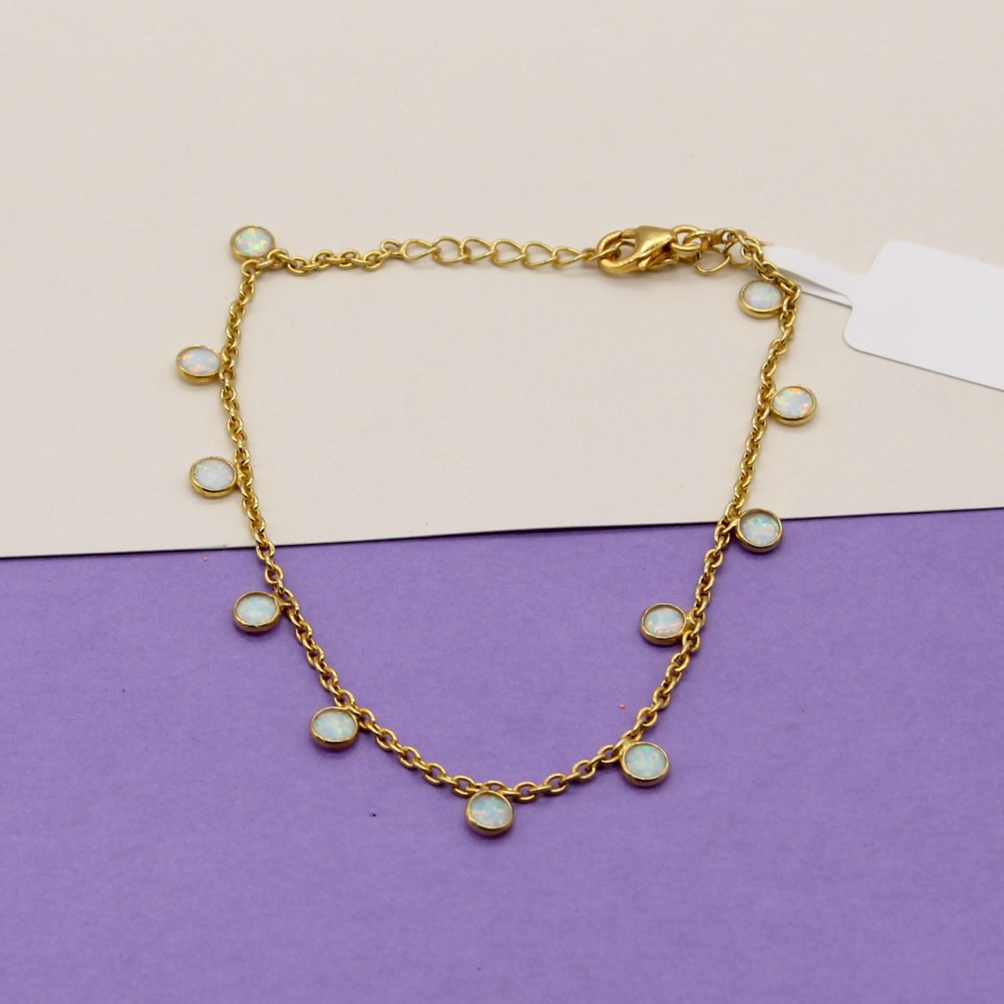 Opal Charm Necklace For Gift, Dainty Opal Jewelry, October Birthstone Necklace, 925 Sterling Silver Necklace for Wife, Opal Charm Necklace