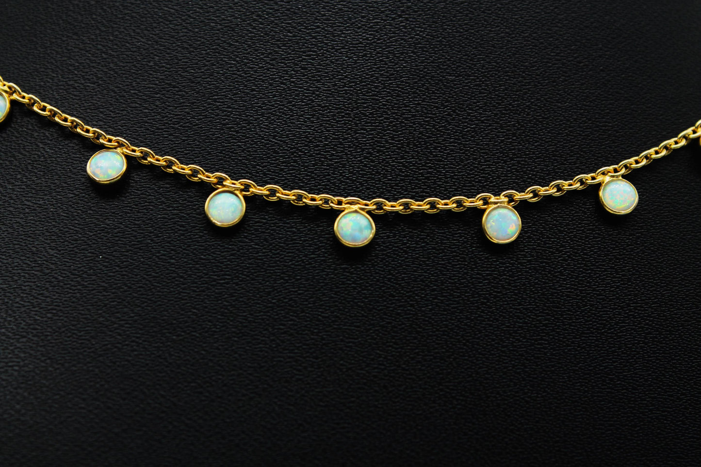 Opal Charm Necklace For Gift, Dainty Opal Jewelry, October Birthstone Necklace, 925 Sterling Silver Necklace for Wife, Opal Charm Necklace