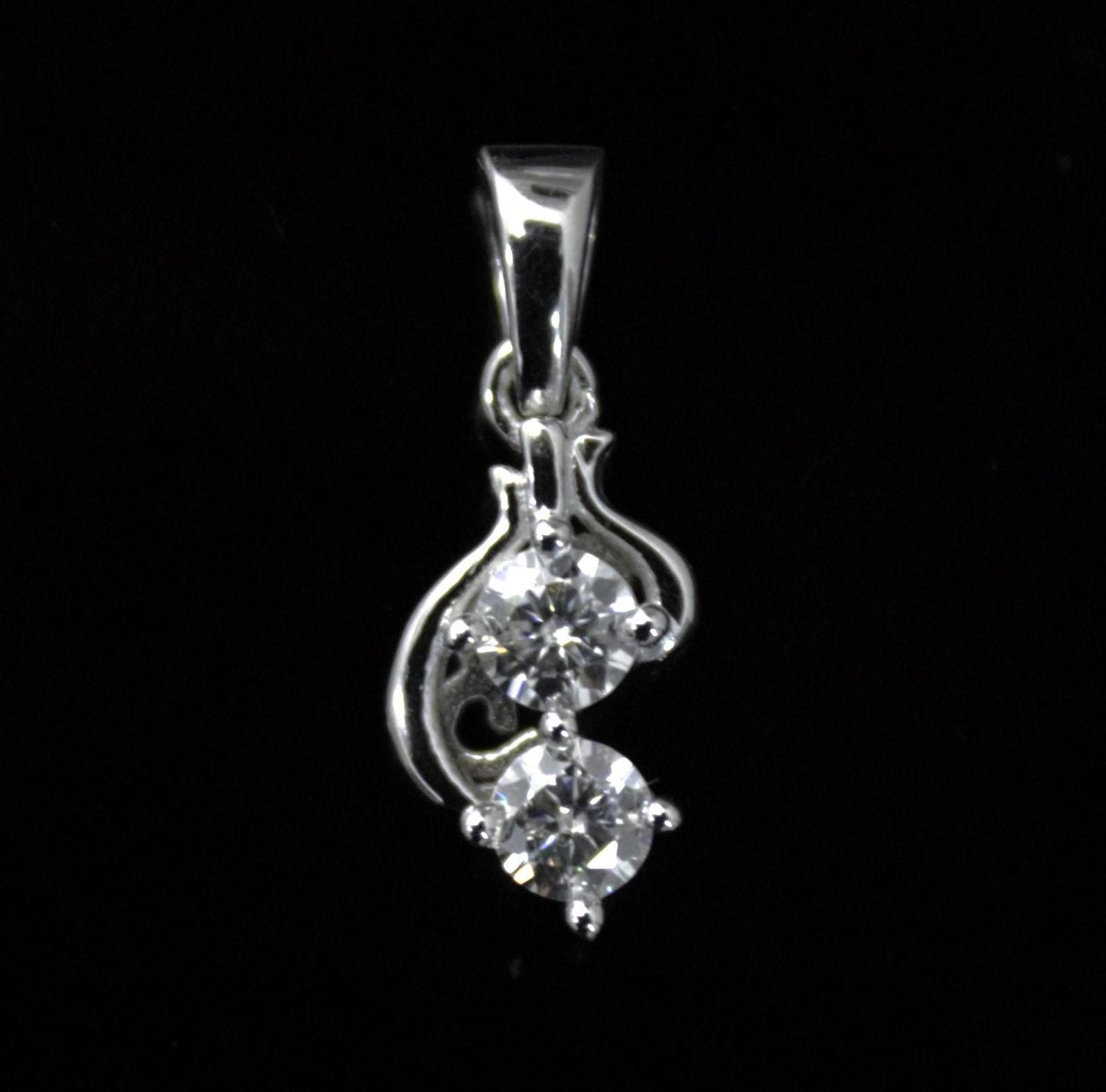 Colorless Moissanite 925 Sterling Silver Charm Pendant, Round Cut Designer Pendant, Silver Minimalist Jewelry, Birthday Gift for Women