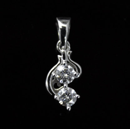 Colorless Moissanite 925 Sterling Silver Charm Pendant, Round Cut Designer Pendant, Silver Minimalist Jewelry, Birthday Gift for Women