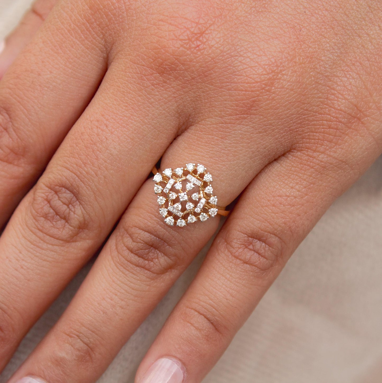 Natural Diamond Gold Ring, IGI Certified Diamond Jewelry, 18K Solid Gold Ring, Statement Gold Ring For Wife, H - I Color Diamond Gold Ring