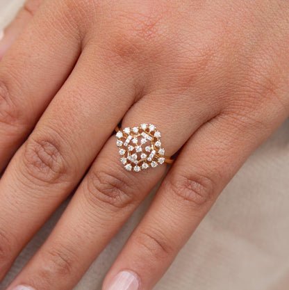 Natural Diamond Gold Ring, IGI Certified Diamond Jewelry, 18K Solid Gold Ring, Statement Gold Ring For Wife, H - I Color Diamond Gold Ring