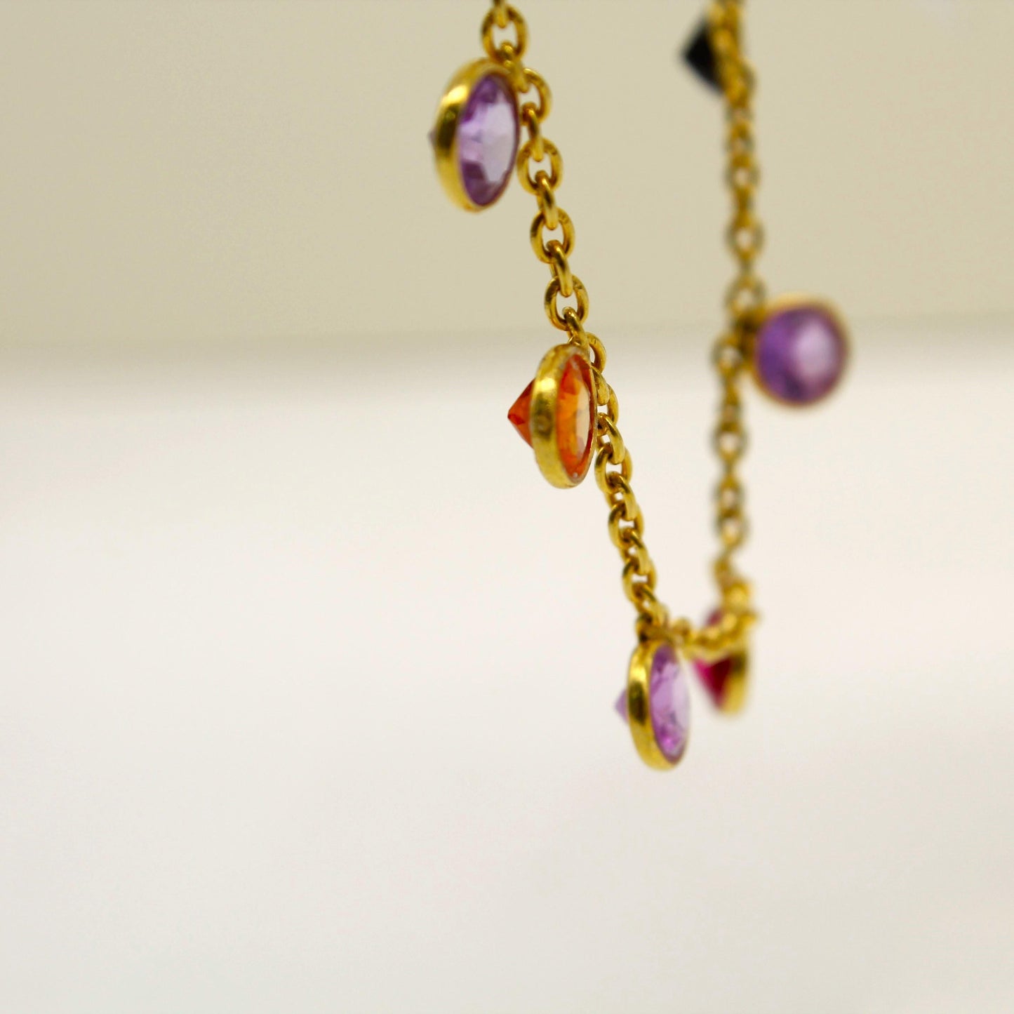 Multi Sapphire Bracelet and Necklace Set, 925 Sterling Silver Jewelry, Lab Made Sapphire Jewelry, Handmade Dainty Necklace, Gift for Wife