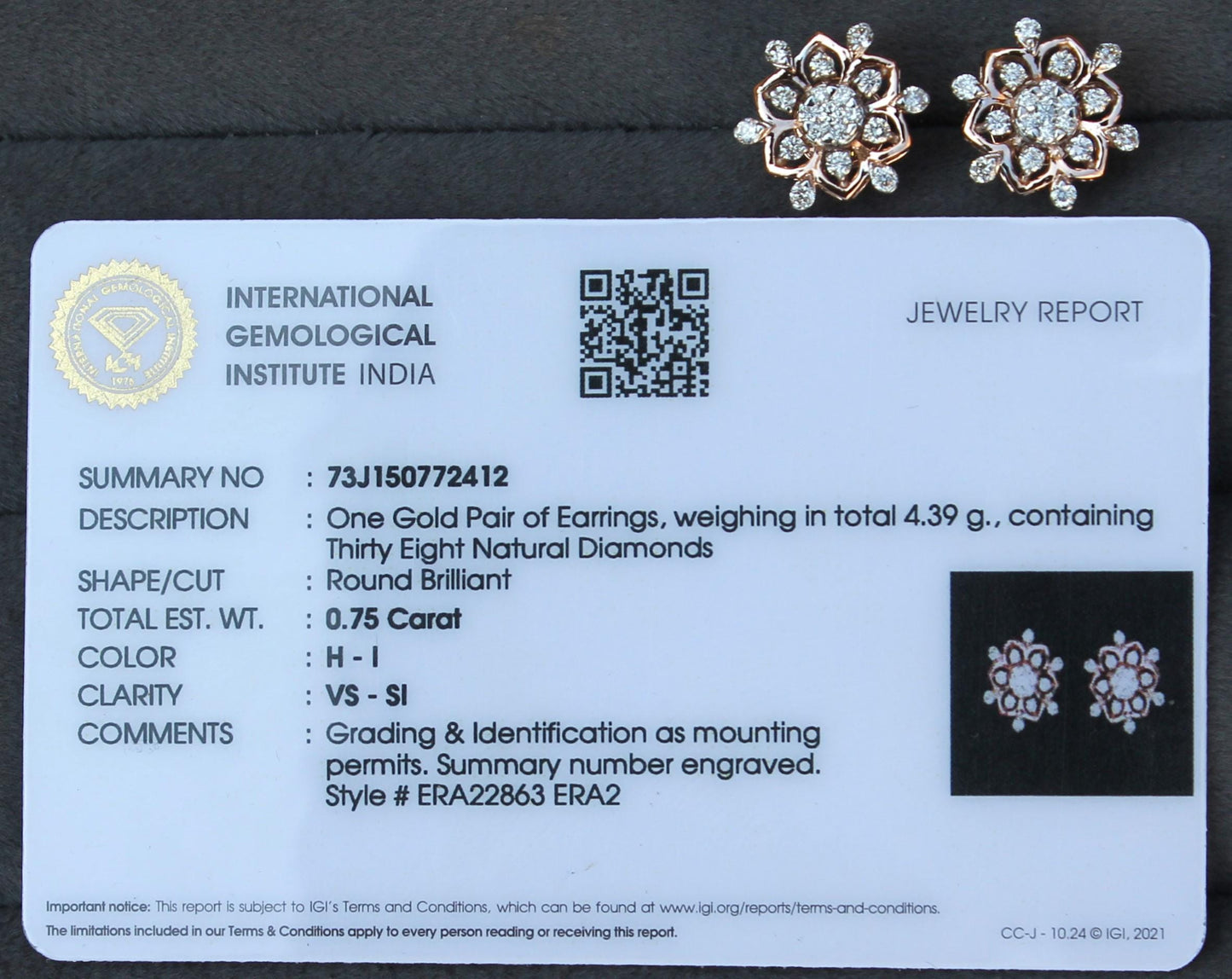 Natural Diamond Gold Jewelry For Anniversary Gift, 18K Real Gold Diamond Pendant Earring Set, IGI Certified Jewelry, Perfect Gift For Wife