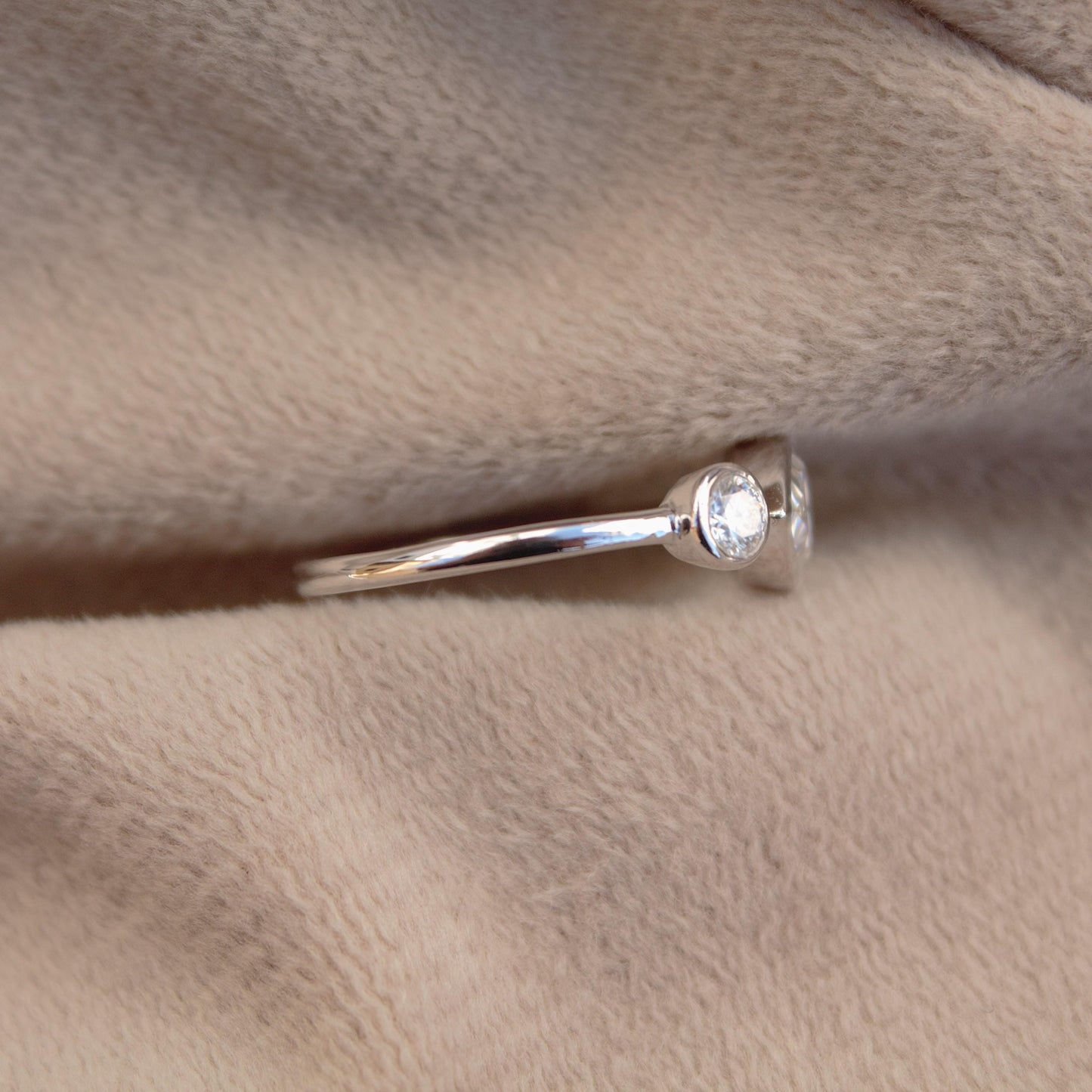 925Sterling Silver Moissanite Anniversary Ring, Pear and Round Cut Stone Ring, Minimalist Stackable Ring, Perfect Moissanite Jewelry for Her