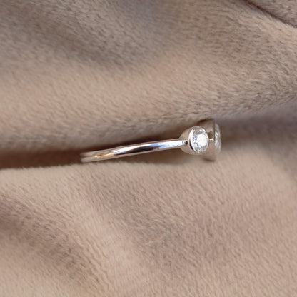 925Sterling Silver Moissanite Anniversary Ring, Pear and Round Cut Stone Ring, Minimalist Stackable Ring, Perfect Moissanite Jewelry for Her