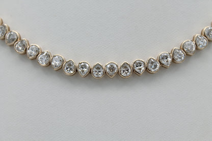 Diamond Tennis Choker Necklace, Wedding Choker Necklaces, Lab Grown Diamond Jewelry, EF Color VVS/VS Pear Lab Diamond Cvd/ Hpht Necklace