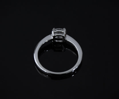 White Moissanite Round Cut Stone Ring, Solitaire Silver Ring, Minimalist Ring, Perfect Gift For Her, Single Stone Silver Moissanite Ring