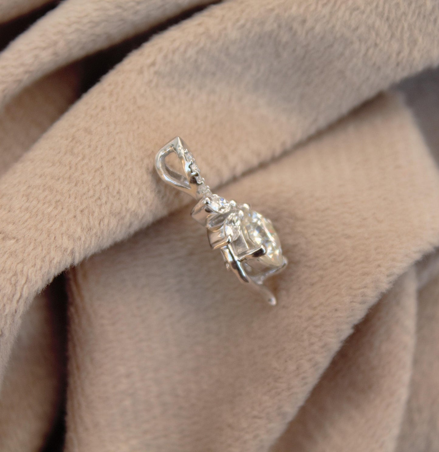 Cushion Shaped Prong Set Moissanite Pendant, 925 Sterling Silver Pendant, Designer Dainty Pendant for Her, Perfect Gift for Mother's Day