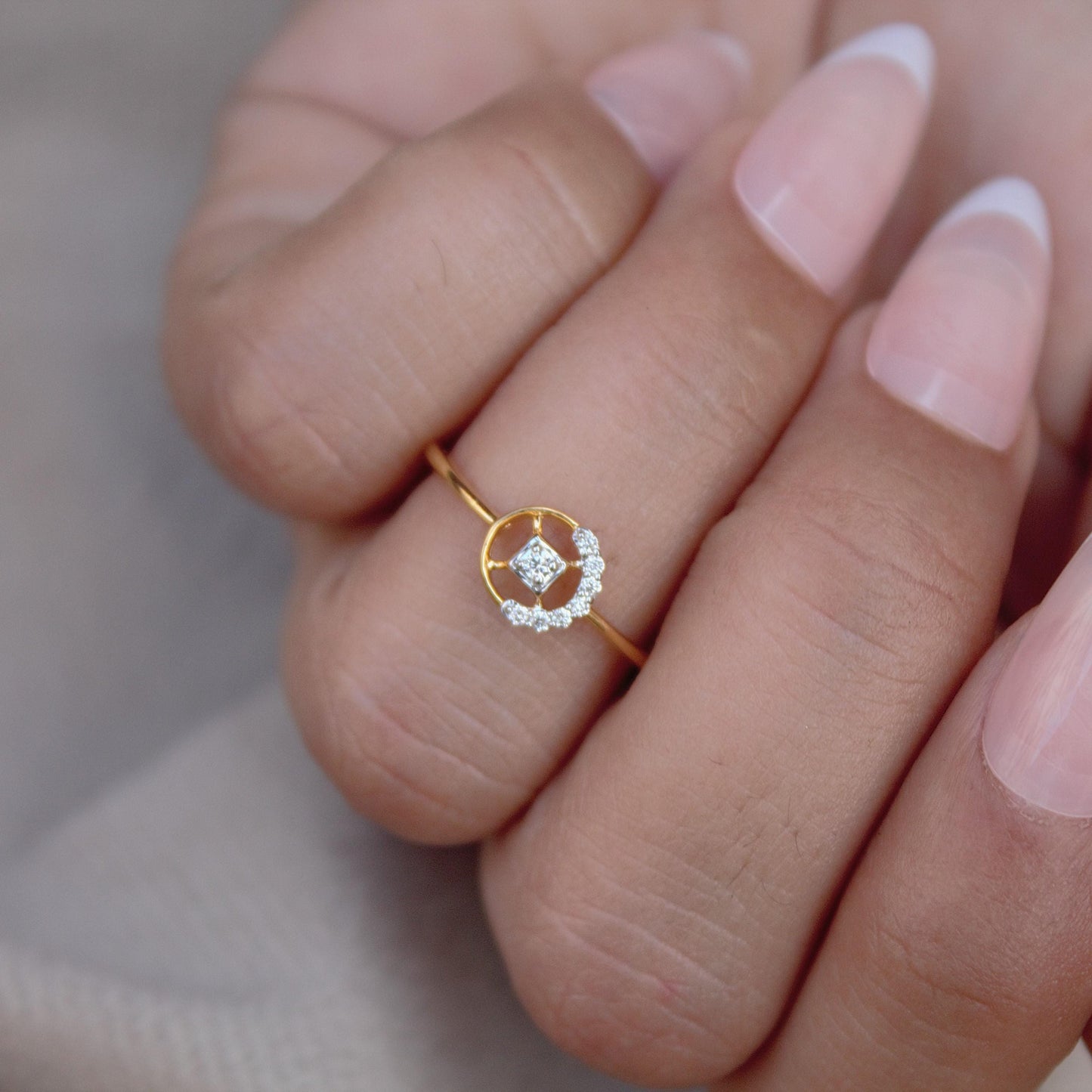 5.75 US Gold Diamond Ring, 18K Solid Gold With IGI Certified Diamond Jewelry, Real Diamond Minimalist Ring, Designer Ring For Birthday Gift